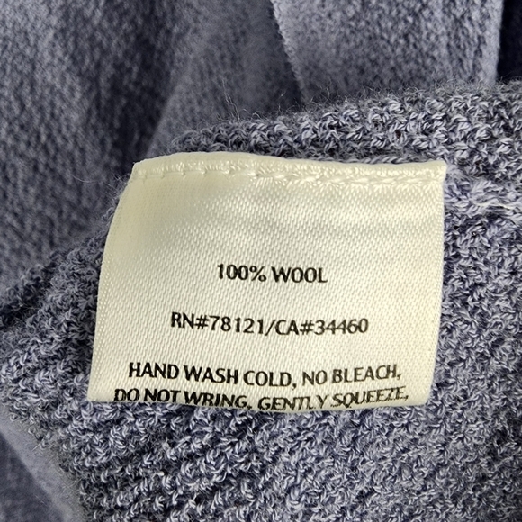 Eileen Fisher Italian Yarn Wool Blue Purple Open Cardigan Textured Size PM - Picture 3 of 7